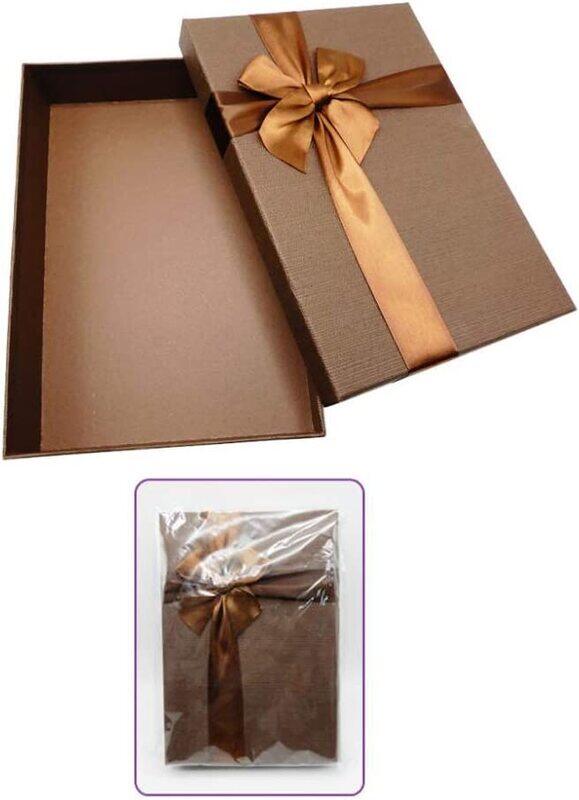

Generic Very Beautiful Rectangular Gift Box, 29 x 20 x 5.5cm, Coffee