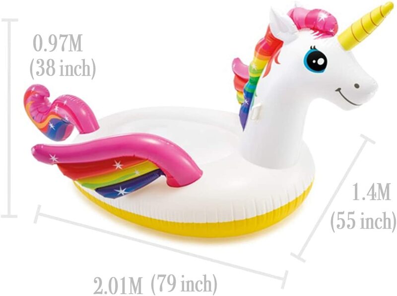 Lucy Inflatable Unicorn Pool Float Ride On Blow, Multicolour