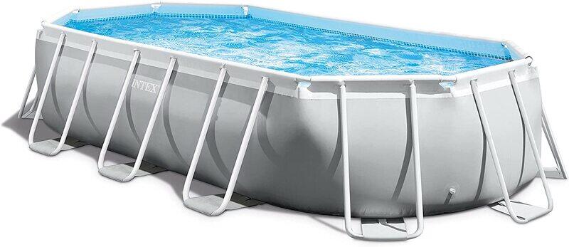 

Intex Prism Metal Frame Oval Swimming Pool, Grey