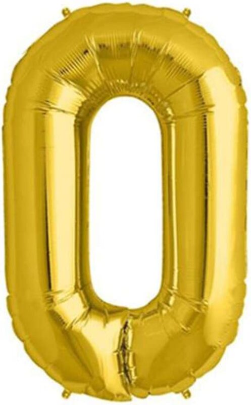 Beautiful 40-inch Number 0 Foil Balloon, Pack of 1 Unit, Golden