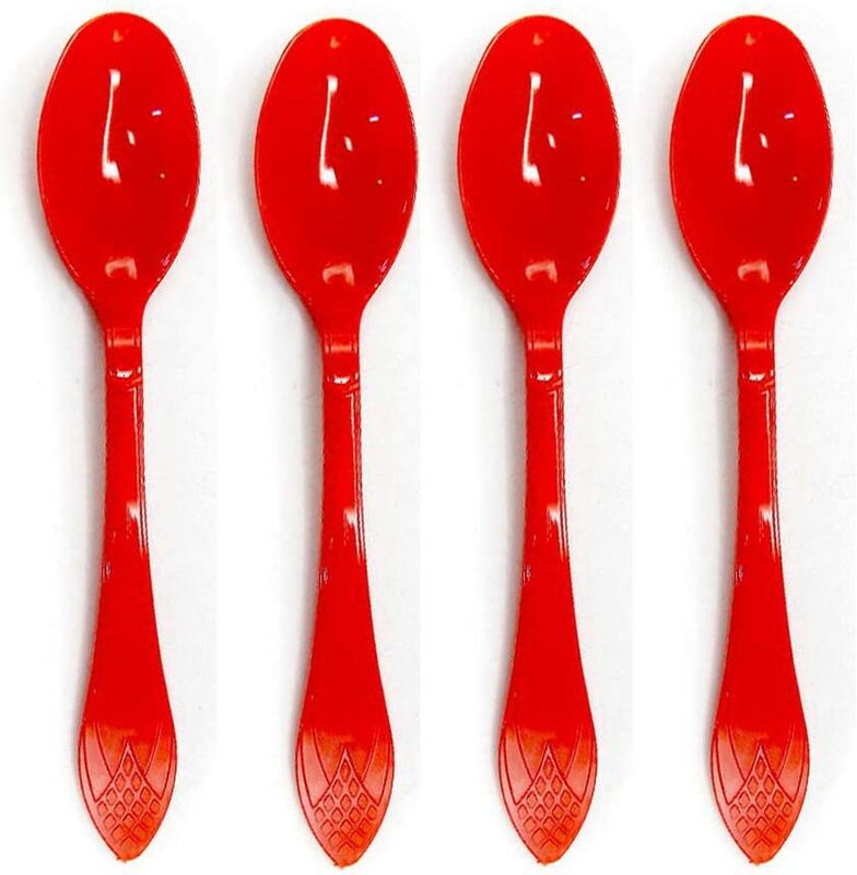 24-Piece Party Fun Plastic Spoon, Red