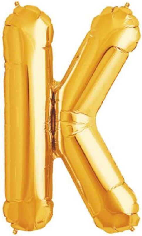 Beautiful 40-inch Alphabet K Foil Balloon, Pack of 1 Unit, Golden