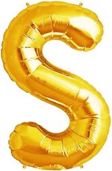 43-inch Letter "S" Alphabet Foil Balloon, Golden