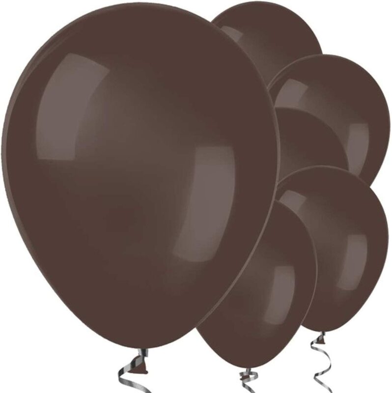 Amscan 20000778 12-inch Latex Balloons, 50 Pieces, Chocolate