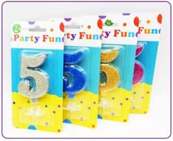 Party Fun Glitter Sparkling 5 Number Candle, Pink