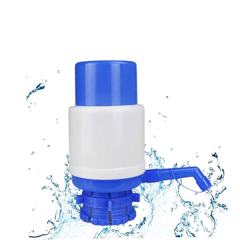 Water Bottles Pump Blue Manual Hand Pressure Drinking Fountain