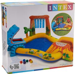 Intex Dinosaur Play Centre Swim Pool with Electric Air Pump, 57444, Multicolour