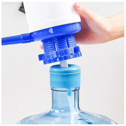 Water Bottles Pump Blue Manual Hand Pressure Drinking Fountain