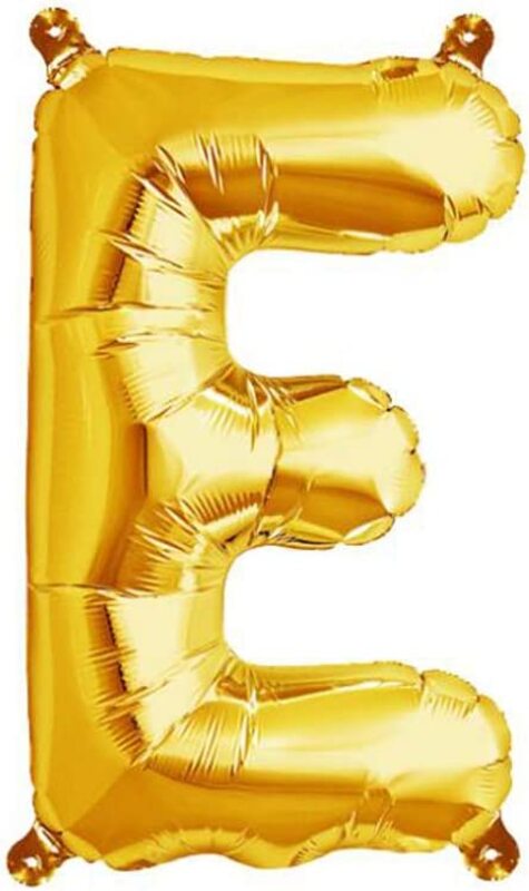 44-inch Letter "E" Alphabet Foil Balloon, Golden