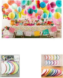Beautiful Crinkled Crepe Paper Balls for Party Decoration, 12 Piece, Multicolour
