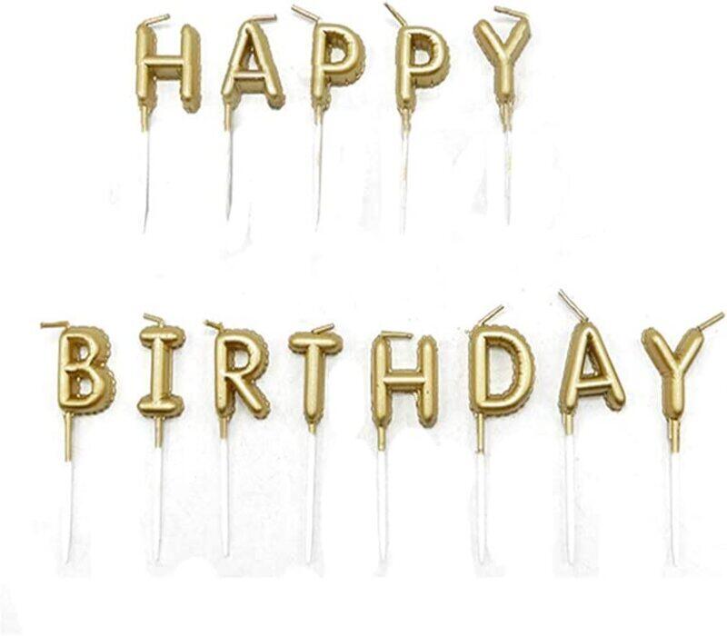 

Generic Party Fun Fabulous Happy Birthday Foil Pick Letter Candle, 13 Piece, Gold