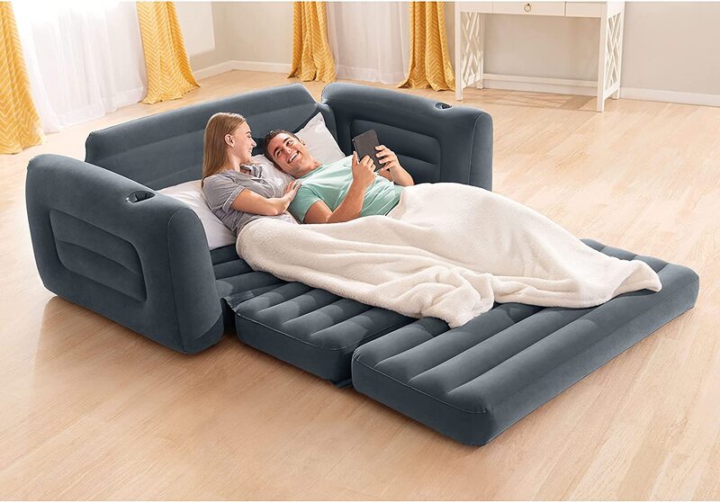 Intex Pull-Out Inflatable Convertible Sofa, Grey