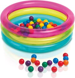 Intex Inflatable Baby Pool Ring Toy with 50 Balls Pit, Ages 1+