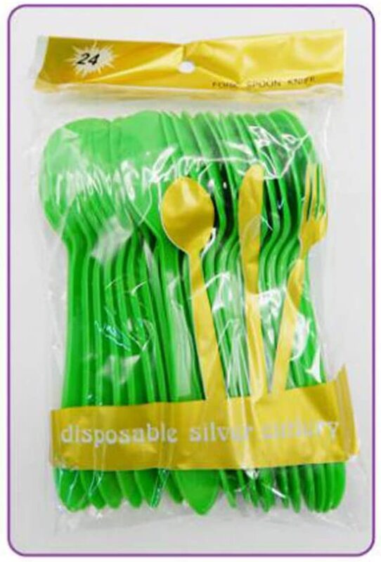 24-Piece Party Fun Plastic Spoon, Green