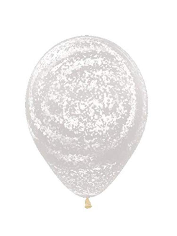 Sempertex 12-Inch Crystal Clear Balloon, 25 Pieces, Graffiti Frosty