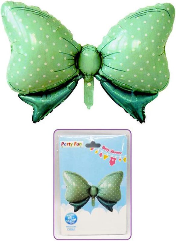 75cm Party Fun Bow Tie Foil Balloon, Green