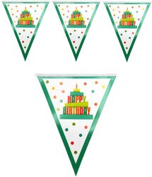 Party Fun Happy Birthday Printed Flag Banners For Party Supplies and Decorations, 13 Pieces, Multicolour