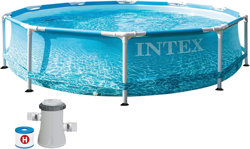 Intex Beachside Metal Frame Pool Set, 10ft x 30in, Blue