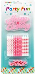 Party Fun Jumbo Birthday Candle, 10 Piece, Pink