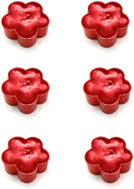 Beautiful Scented Tea Light Candle Flow Set, 12 Piece, Red