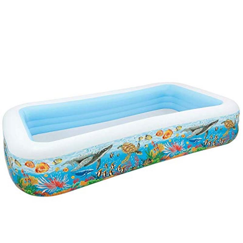 Intex Inflatable Family Swimming Pool with Electronic Pump, Multicolour