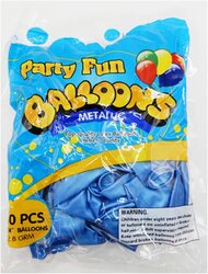 Party Fun 12-inch Balloon, Pack of 40 Units, Metallic Clear Light Blue