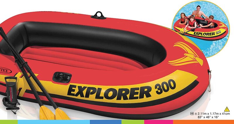 Intex Explorer 300 Boat Set, 3 Pieces, Multicolour