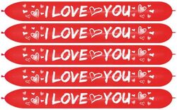 Sempertex 660Q Link O Loon I Love You Latex Balloons, 3 Pieces, Fashion Red