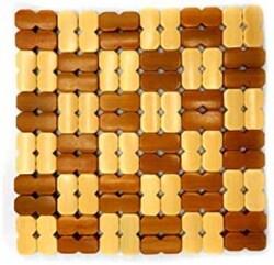 19cm Beautiful & Attractive Bamboo Trivet Tea Mat, Brown/Beige