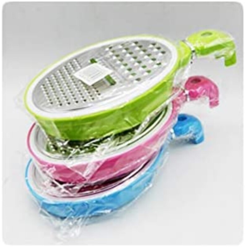 Multi-Purpose Grater & Slicer with Container Attached, Assorted Colour
