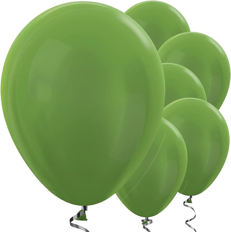 Amscan 20000873 12-inch Latex Balloons, 50 Pieces, Metallic Lime Green
