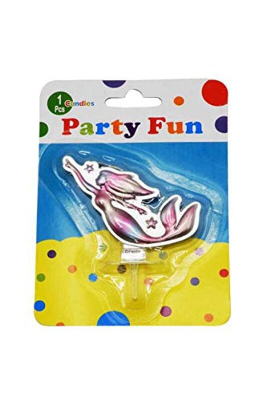 Party Fun Printed Metallic Banner Candle, Multicolour