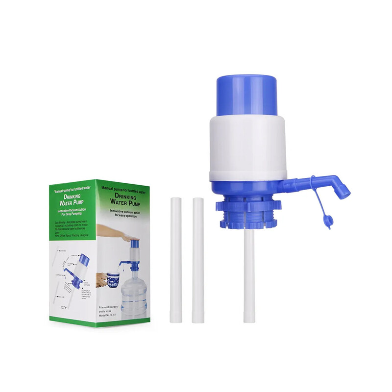 Water Bottles Pump Blue Manual Hand Pressure Drinking Fountain