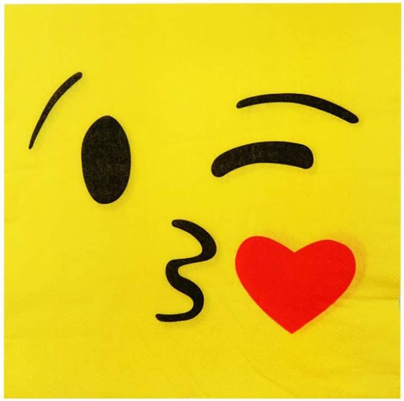 Party Fun Smiley Printed Napkin Set, 20 Pieces, Yellow