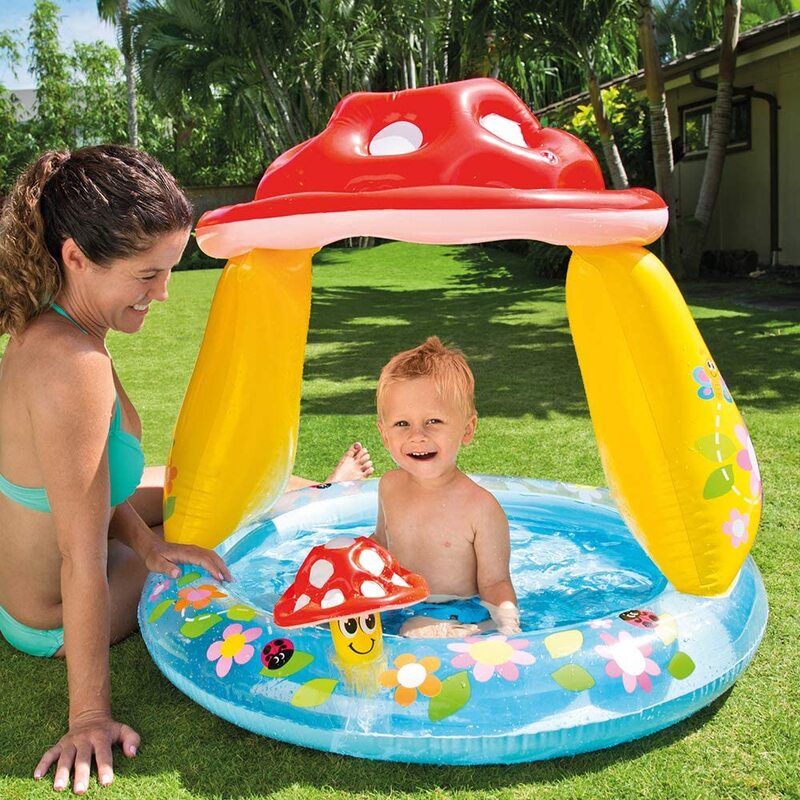 Intex Inflatable Mushroom Baby Pool, Large, 57114NP, Multicolour