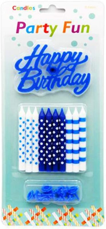 Party Fun Jumbo Birthday Candle, 10 Piece, Blue