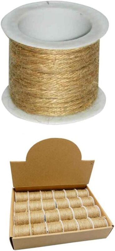 Natural Jute String Rolls Set for all Purpose, 10 meter, 24 Rolls, All Ages, Light Brown