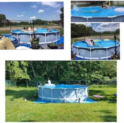 Dpgplp Round Frame Family Swimming Pool, Blue