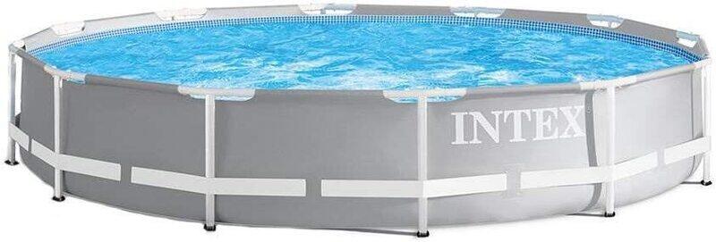 

Intex Durable Prism Steel Frame Above Ground Swimming Pool, 12ft x 30in, Grey