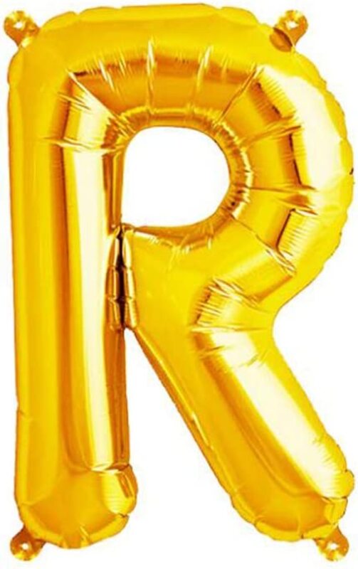 38-inch Letter "R" Alphabet Foil Balloon, Golden