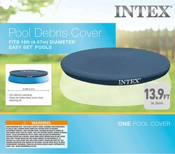 Intex Easy Set Above Ground Rope Tie PVC Vinyl Pool Cover, Blue
