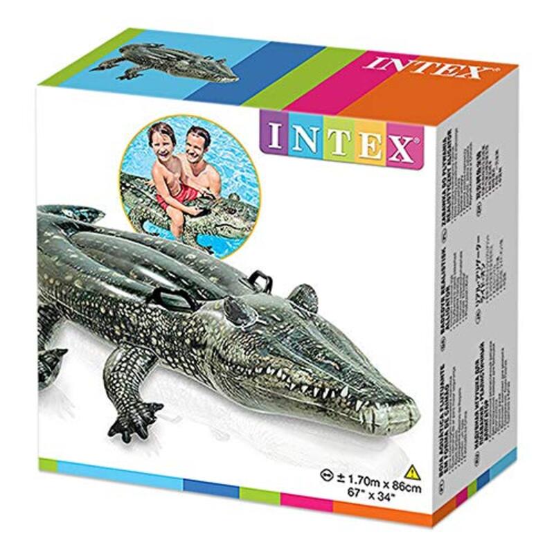 Intex Realistic Gator Ride-On, 67 x 34-Inches, 57551, Multicolour