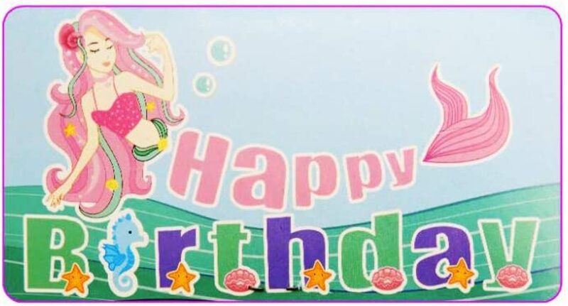 4-Meter Fun Mermaid Shape Happy Birthday Banner for Party Props Supplies and Decorations, Multicolour