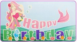 4-Meter Fun Mermaid Shape Happy Birthday Banner for Party Props Supplies and Decorations, Multicolour