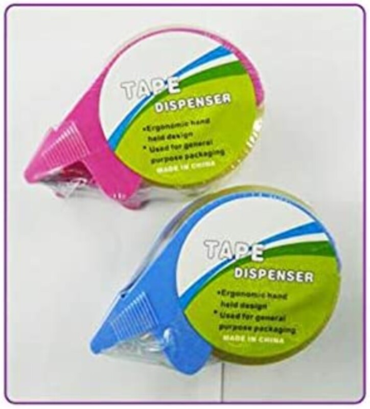 Multi-Purpose Plastic Tape Dispenser, 3 Inches, Assorted Colour
