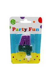 2 Inch Party Fun 4 Number Glitters Candle, Pink