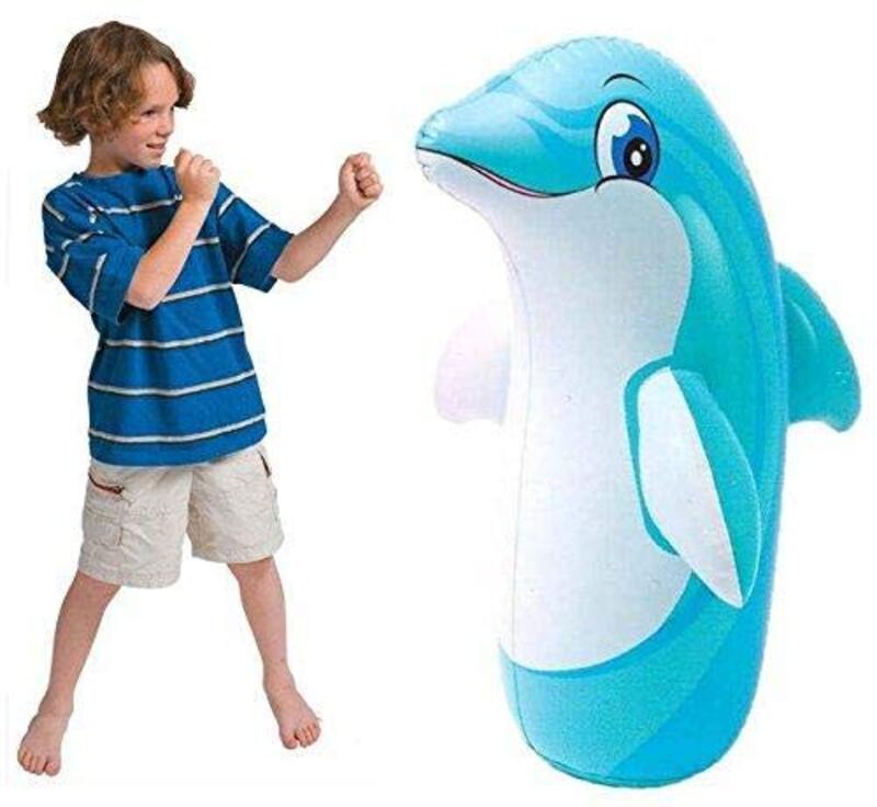 Intex Inflatable Punching Bop Bag Toy Dolphin, Ages 3+