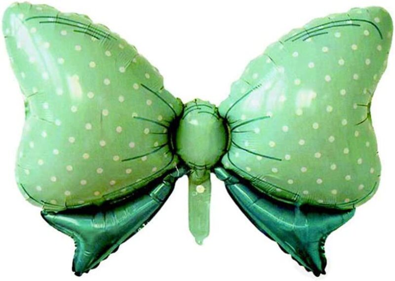 75cm Party Fun Bow Tie Foil Balloon, Green