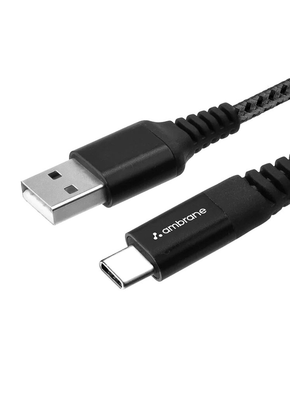 Ambrane 1.5-Meter BCT-15 Fast Charging USB Type-C Cable, USB Type A to USB Type-C, Grey