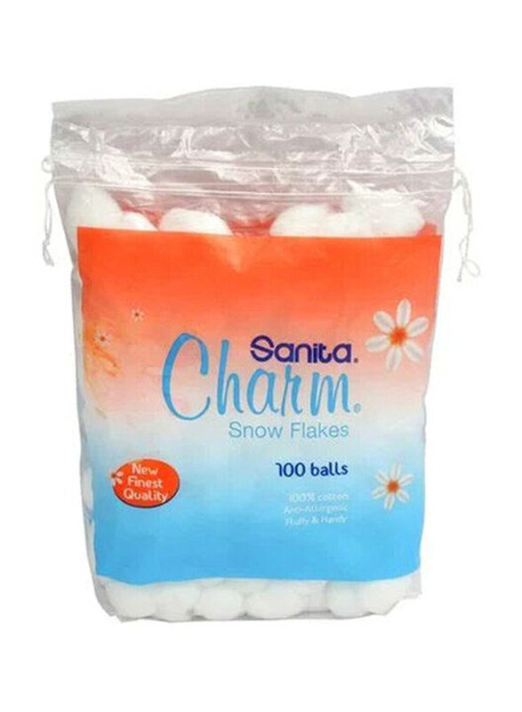 

Sanita Charm Touch Cotton Balls, 100 Pieces